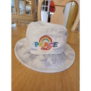 Coca Cola Peace rainbow tie dye bucket hat